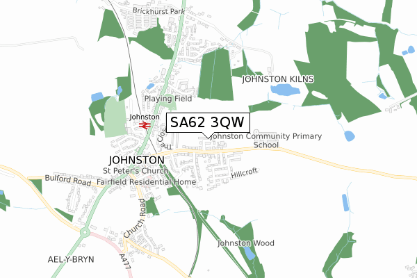 SA62 3QW map - small scale - OS Open Zoomstack (Ordnance Survey)