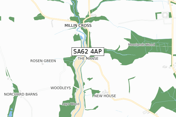 SA62 4AP map - small scale - OS Open Zoomstack (Ordnance Survey)