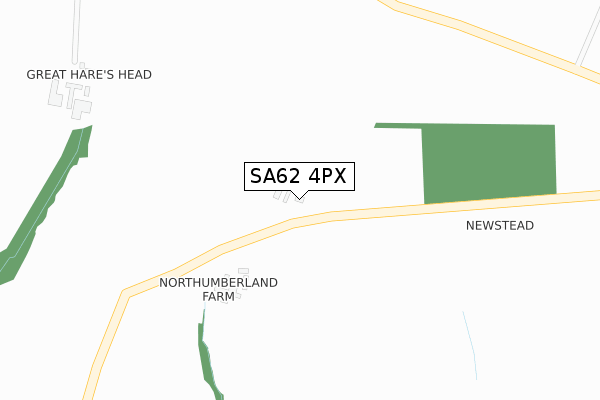 SA62 4PX map - large scale - OS Open Zoomstack (Ordnance Survey)