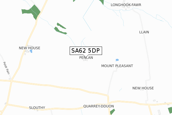 SA62 5DP map - small scale - OS Open Zoomstack (Ordnance Survey)