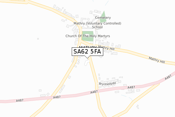 SA62 5FA map - large scale - OS Open Zoomstack (Ordnance Survey)