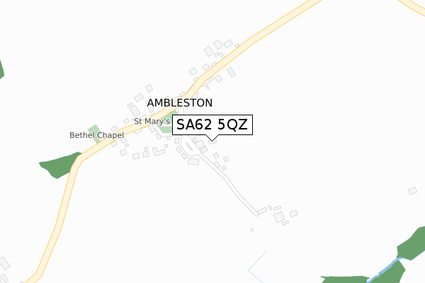 SA62 5QZ map - large scale - OS Open Zoomstack (Ordnance Survey)