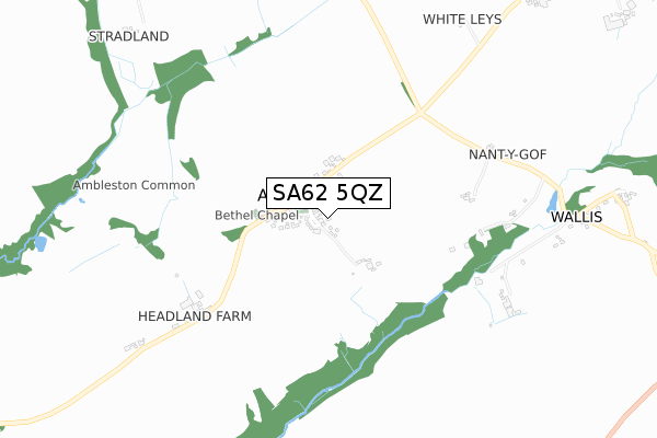 SA62 5QZ map - small scale - OS Open Zoomstack (Ordnance Survey)