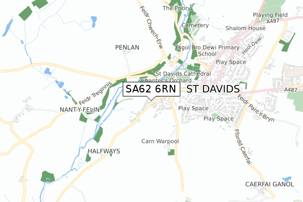 SA62 6RN map - small scale - OS Open Zoomstack (Ordnance Survey)