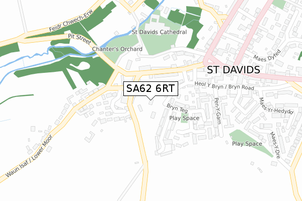 SA62 6RT map - large scale - OS Open Zoomstack (Ordnance Survey)