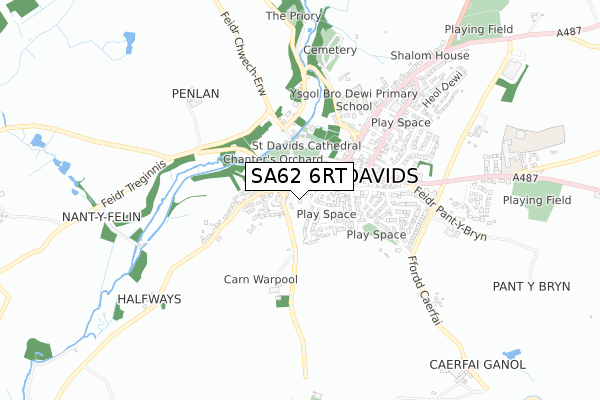 SA62 6RT map - small scale - OS Open Zoomstack (Ordnance Survey)