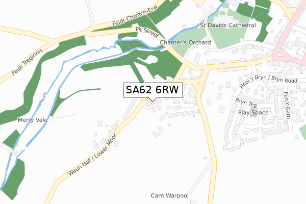 SA62 6RW map - large scale - OS Open Zoomstack (Ordnance Survey)