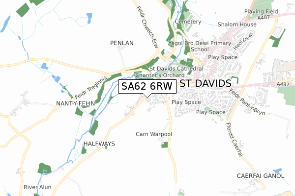 SA62 6RW map - small scale - OS Open Zoomstack (Ordnance Survey)