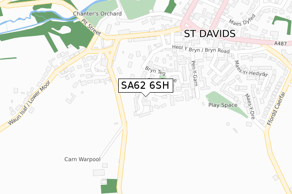 SA62 6SH map - large scale - OS Open Zoomstack (Ordnance Survey)