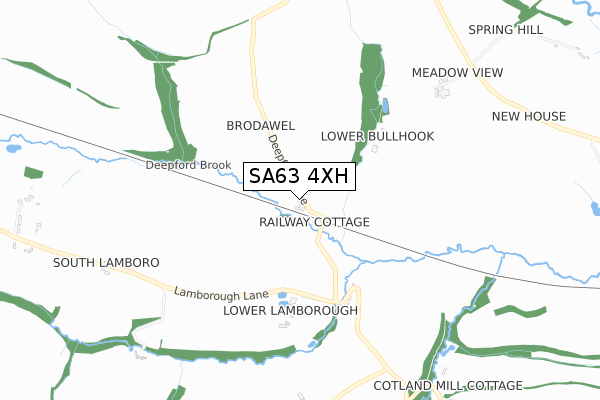 SA63 4XH map - small scale - OS Open Zoomstack (Ordnance Survey)