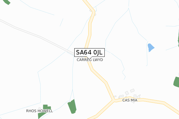 SA64 0JL map - large scale - OS Open Zoomstack (Ordnance Survey)