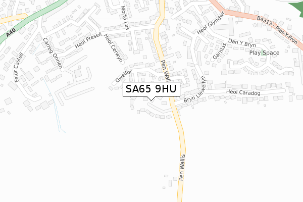 SA65 9HU map - large scale - OS Open Zoomstack (Ordnance Survey)