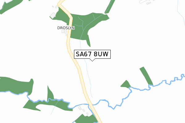 SA67 8UW map - large scale - OS Open Zoomstack (Ordnance Survey)