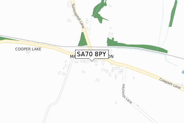 SA70 8PY map - large scale - OS Open Zoomstack (Ordnance Survey)