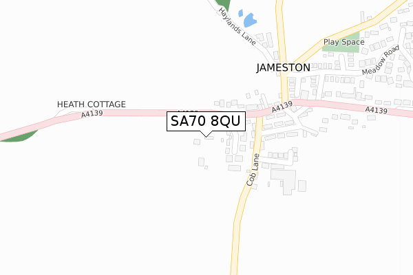 SA70 8QU map - large scale - OS Open Zoomstack (Ordnance Survey)