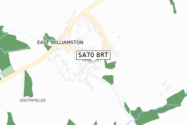 SA70 8RT map - large scale - OS Open Zoomstack (Ordnance Survey)