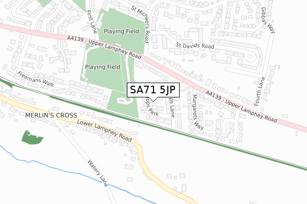 SA71 5JP map - large scale - OS Open Zoomstack (Ordnance Survey)