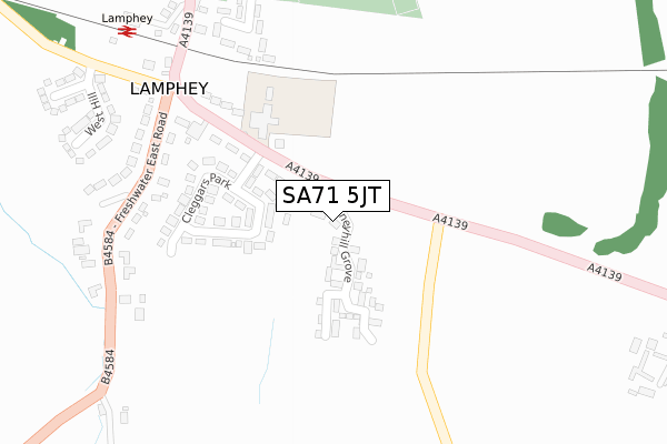 SA71 5JT map - large scale - OS Open Zoomstack (Ordnance Survey)