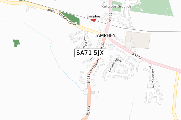 SA71 5JX map - large scale - OS Open Zoomstack (Ordnance Survey)