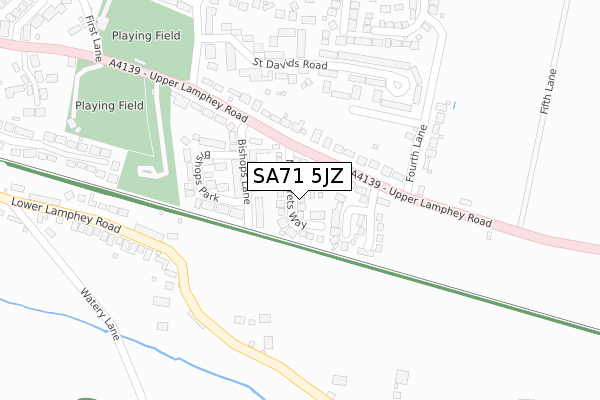 SA71 5JZ map - large scale - OS Open Zoomstack (Ordnance Survey)