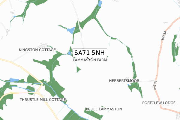 SA71 5NH map - small scale - OS Open Zoomstack (Ordnance Survey)