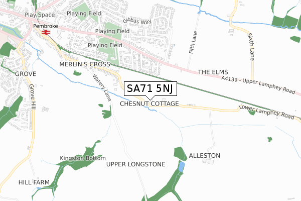 SA71 5NJ map - small scale - OS Open Zoomstack (Ordnance Survey)