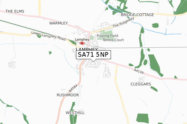 SA71 5NP map - small scale - OS Open Zoomstack (Ordnance Survey)