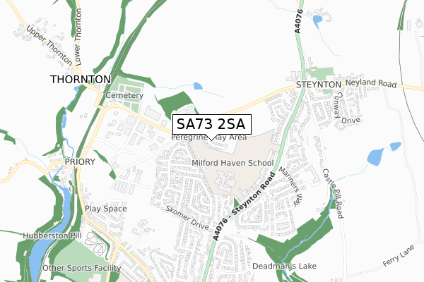 SA73 2SA map - small scale - OS Open Zoomstack (Ordnance Survey)