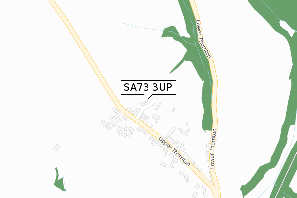 SA73 3UP map - large scale - OS Open Zoomstack (Ordnance Survey)