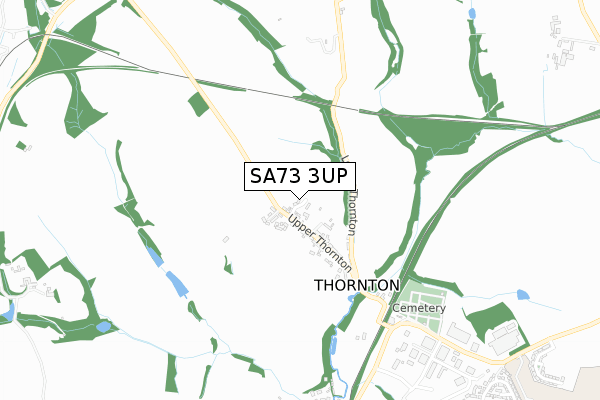 SA73 3UP map - small scale - OS Open Zoomstack (Ordnance Survey)