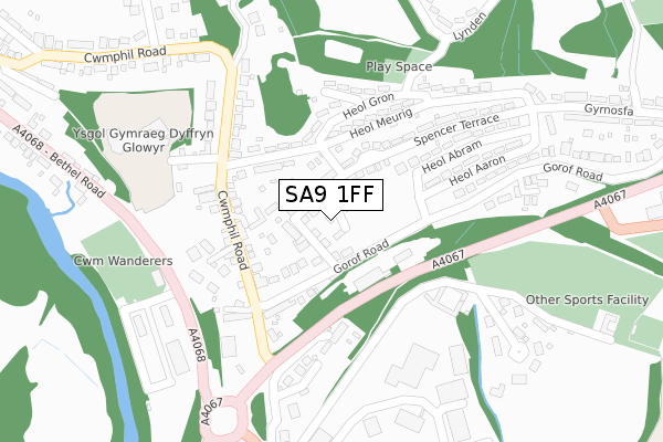 SA9 1FF map - large scale - OS Open Zoomstack (Ordnance Survey)