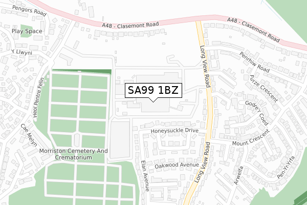 SA99 1BZ map - large scale - OS Open Zoomstack (Ordnance Survey)