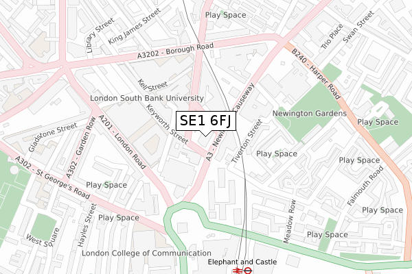 SE1 6FJ map - large scale - OS Open Zoomstack (Ordnance Survey)