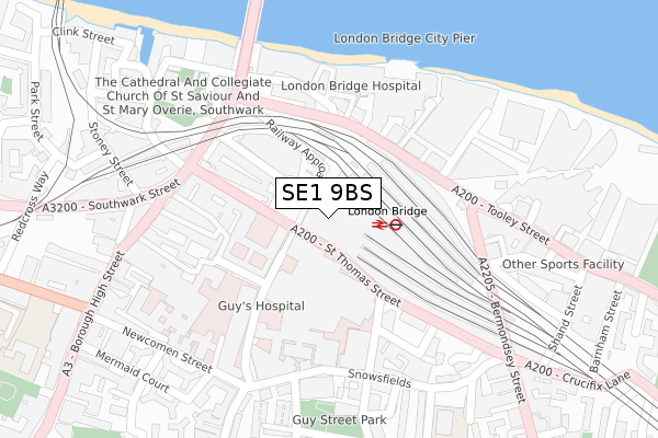 SE1 9BS map - large scale - OS Open Zoomstack (Ordnance Survey)