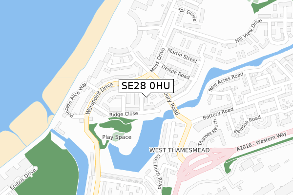 SE28 0HU map - large scale - OS Open Zoomstack (Ordnance Survey)