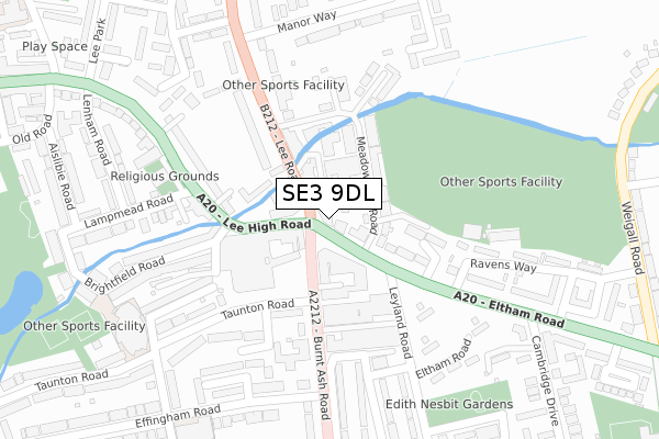 SE3 9DL map - large scale - OS Open Zoomstack (Ordnance Survey)