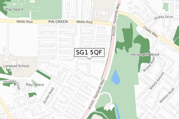 SG1 5QF map - large scale - OS Open Zoomstack (Ordnance Survey)