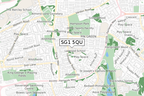 SG1 5QU map - small scale - OS Open Zoomstack (Ordnance Survey)