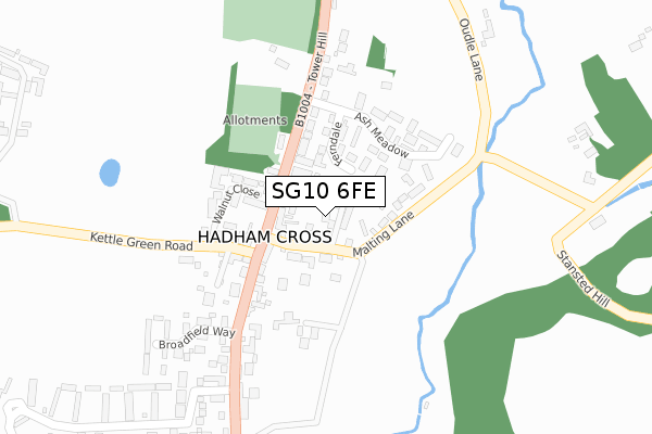 SG10 6FE map - large scale - OS Open Zoomstack (Ordnance Survey)