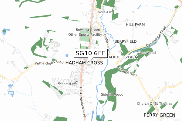 SG10 6FE map - small scale - OS Open Zoomstack (Ordnance Survey)