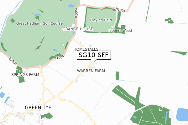 SG10 6FF map - small scale - OS Open Zoomstack (Ordnance Survey)