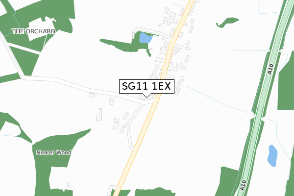 SG11 1EX map - large scale - OS Open Zoomstack (Ordnance Survey)