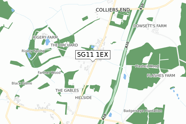 SG11 1EX map - small scale - OS Open Zoomstack (Ordnance Survey)