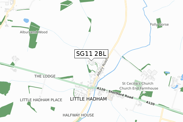 SG11 2BL map - small scale - OS Open Zoomstack (Ordnance Survey)