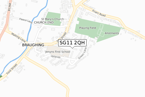 SG11 2QH map - large scale - OS Open Zoomstack (Ordnance Survey)