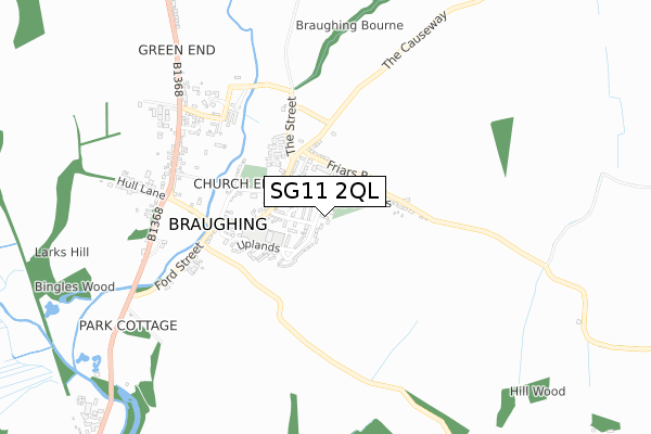 SG11 2QL map - small scale - OS Open Zoomstack (Ordnance Survey)