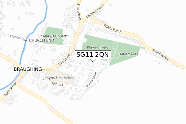 SG11 2QN map - large scale - OS Open Zoomstack (Ordnance Survey)