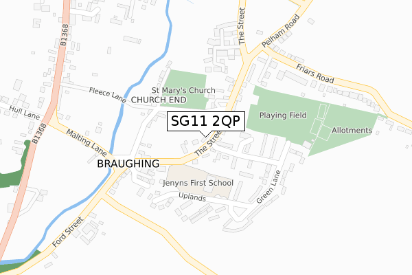 SG11 2QP map - large scale - OS Open Zoomstack (Ordnance Survey)