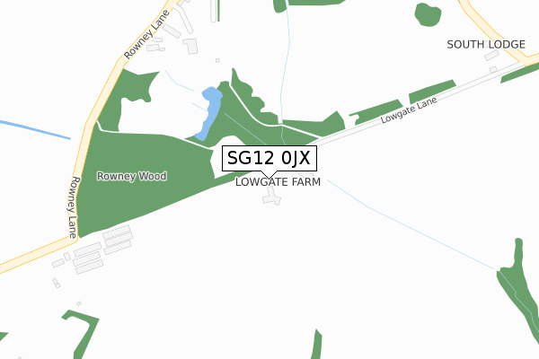 SG12 0JX map - large scale - OS Open Zoomstack (Ordnance Survey)