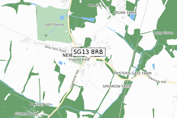 SG13 8RB map - small scale - OS Open Zoomstack (Ordnance Survey)